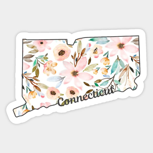 Floral Connecticut Sticker by mansinone3